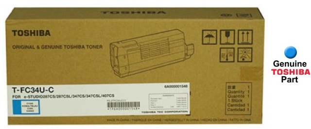 TOSHIBA T-FC34U-C CYAN Laser Toner Cartridge ORIGINAL OEM (TFC34UC)